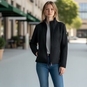 Size L Spyder Core Sweater black zip textured performance jacket